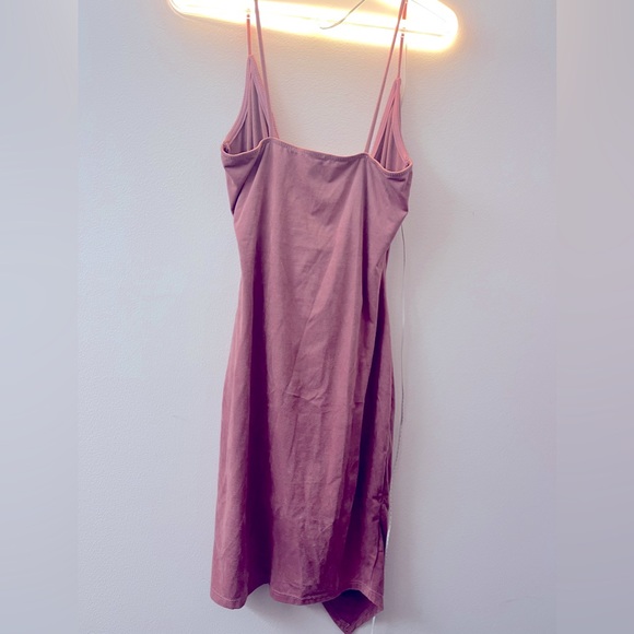 New Pink Suede Dress Mini Sleeveless Date Night Cocktail Spring Summer - Picture 10 of 11